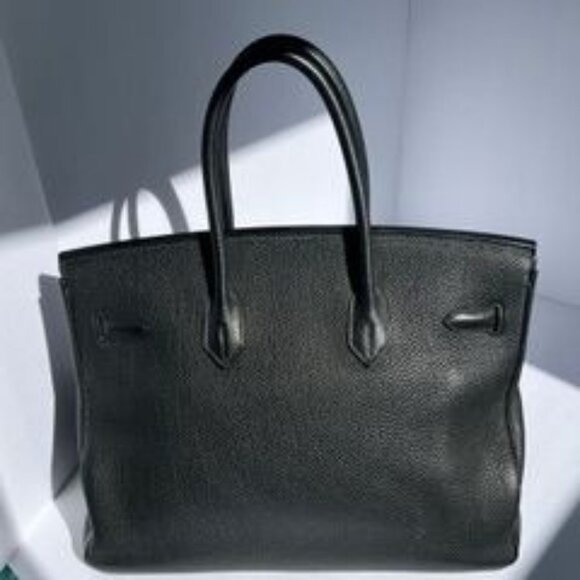 Authentic Hermes Birkin 35 Black Togo Leather Handbag With Palladium Hardware - Picture 10 of 16